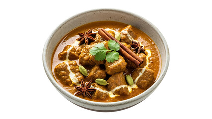 Traditional beef korma isolated on transparent background