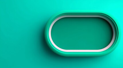 Oval Frame on Teal Background with Shadow.