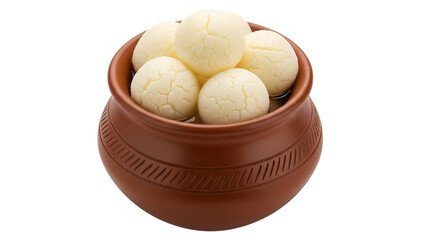 Indian rasgulla dessert isolated on transparent background