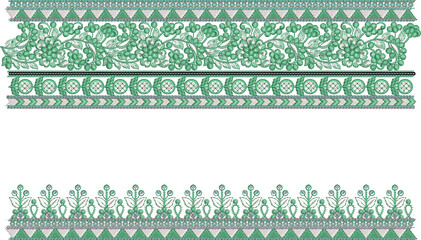  New art work Neck line shirt motif bunch lace border Embroidery Design Pattern Patch floral ornament textile ethnic flowers and leafs plants colur full design seleves and patti Embroidery design © Ahmad