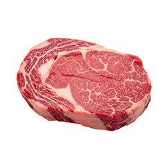 Uncooked raw beef steak isolated on transparent background