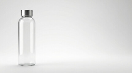 Minimal Glass Water Bottle with Copy Space