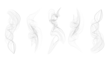 Realistic steam or smoke on hot tea, coffee, food. PNG Stock royalty free.  © Vector light Studio