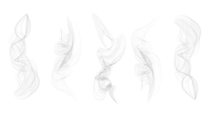 Realistic steam or smoke on hot tea, coffee, food. PNG Stock royalty free.	