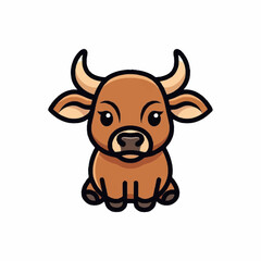 Cartoon Bull or Cow Character Illustration.