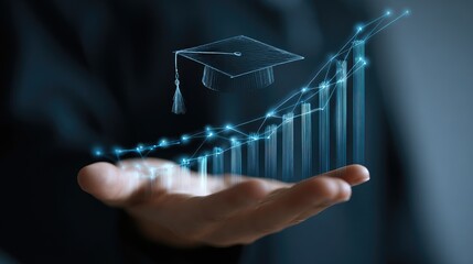 Abstract illustration of educational progress and financial growth