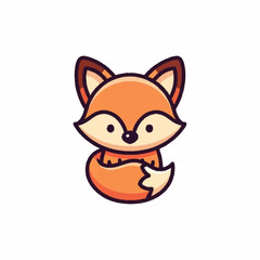 Cartoon Fox Illustration with Orange Fur.