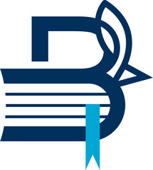 the logo is the monogram B Fish and book. Batik, Unique and elegant.