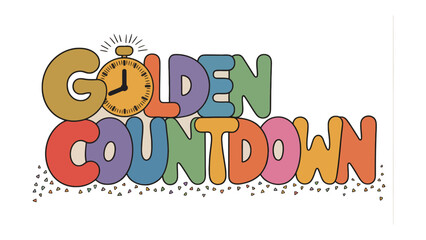 Golden Countdown: A vibrant countdown graphic with a vintage style, centered around a classic golden timer, evoking a sense of anticipation and urgency.