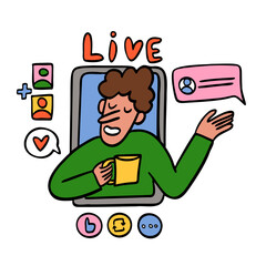 Man Hosting Online Live Stream