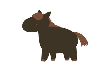 Obraz premium かわいい黒い馬のキャラクター