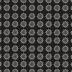 Fototapeta premium Decorative Seamless Floral Geometric Black & White Pattern