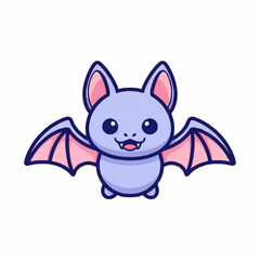 Obraz premium Cute Cartoon Bat Character Illustration.
