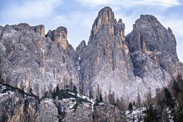 At the foot of the Dolomites. Corvara in winter.