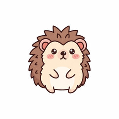 Cute Cartoon Hedgehog Illustration with Quills.