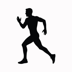 Man silhouette running forward with dynamic movement