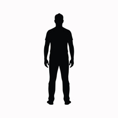 Man silhouette standing in back view position
