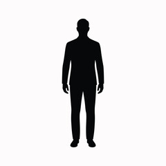 Man silhouette standing upright in neutral pose