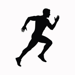 Runner silhouette moving in full body motion