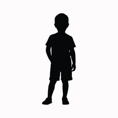 Son silhouette standing casually in relaxed posture