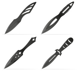 throwing combat knife weapon vector illustration isolated on white background