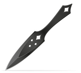 throwing combat knife weapon vector illustration isolated on white background