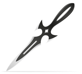 throwing combat knife weapon vector illustration isolated on white background