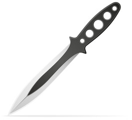 throwing combat knife weapon vector illustration isolated on white background