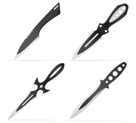 throwing combat knife weapon vector illustration isolated on white background