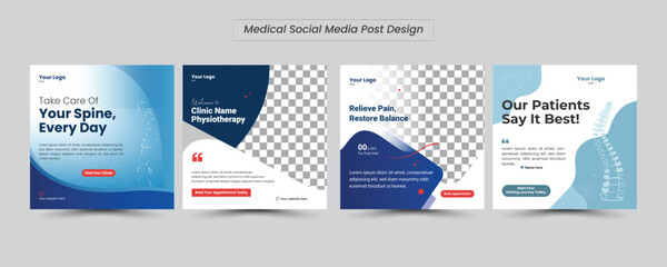 professional social media post template designed for chiropractic and physiotherapy clinics