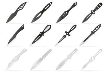 throwing combat knife weapon vector illustration isolated on white background