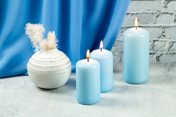 Candles and vase