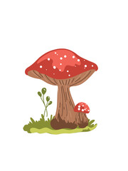 decorative non edible mushroom flat vector design