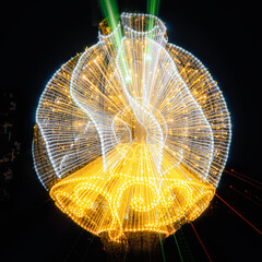 Christmas decorations with light painting effects