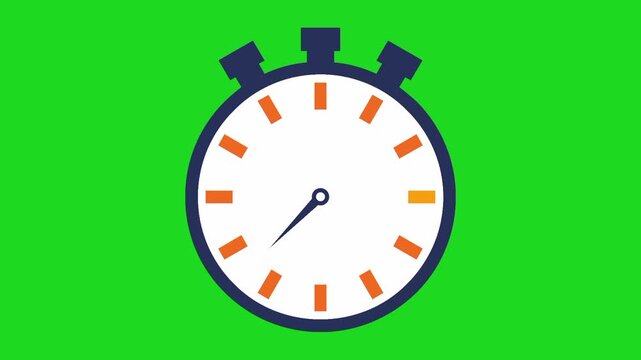 Stopwatch Timer Motion Graphic on Green Screen