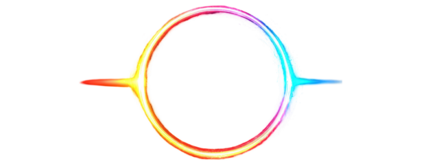 Gradient rainbow fire ring with glowing edges high resolution on transparent background