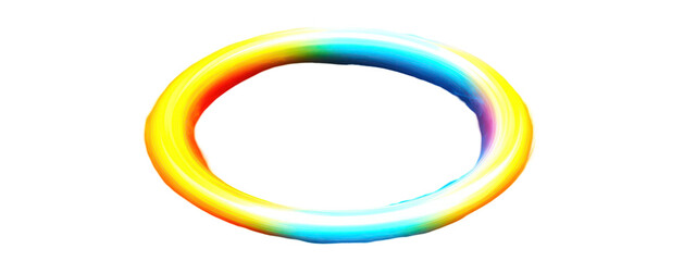 Gradient rainbow fire ring with glowing edges high resolution on transparent background