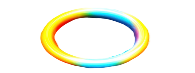 Gradient rainbow fire ring with glowing edges high resolution on transparent background