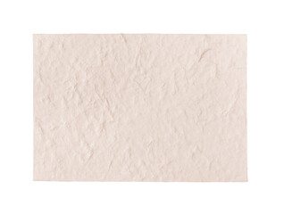 White textured crumbled paper, a blank empty rectangular sheet providing on space background transparent copy