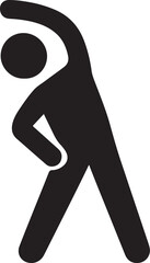 PrintMinimalist icon of a person doing a side bend stretch