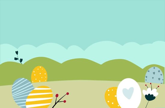 easter card with eggs