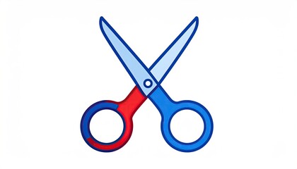 Fototapeta premium Colorful scissors illustration, sharp blades open