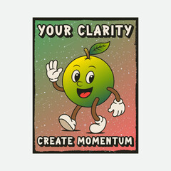 Simple and Fun Cartoon Mascot Character With Beautiful Phrase