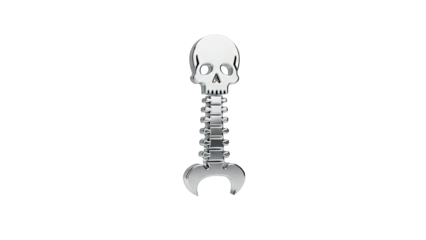 Skull-shaped Bottle Opener on White Background