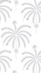 Ethereal Floral Symphony: An artistic display of delicate floral elements in a clean, minimalist style. The symmetrical pattern invites the eye to explore the subtle nuances of each graceful form.