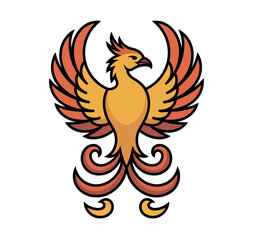 Vibrant Phoenix Bird Illustration Symbol