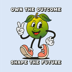 Simple and Fun Cartoon Mascot Character With Beautiful Phrase