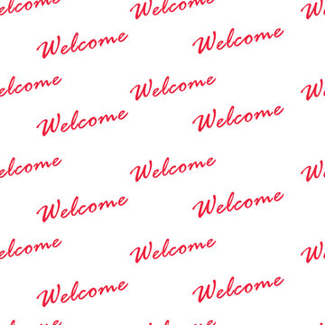 Word Welcome repeat text wrapped pattern