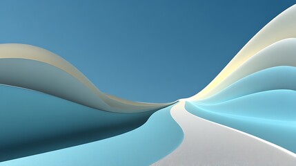 Abstract pastel blue wave background, fluid art motion with smooth modern curves design