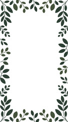 Nature's Frame: Minimalist Composition of Green Foliage Bordering a Blank Canvas, Ideal for Adding Text or a Logo
